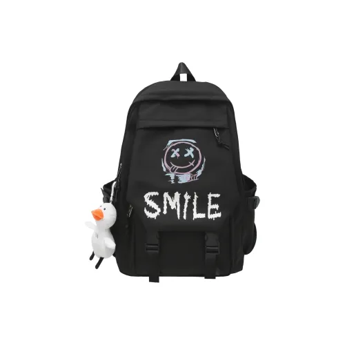 BAODIDAISHU Nylon Backpack Standard Unisex Black White