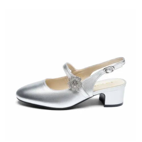 ZHR Квадратный каблук Mary Jane обувь 4,5 см Женская