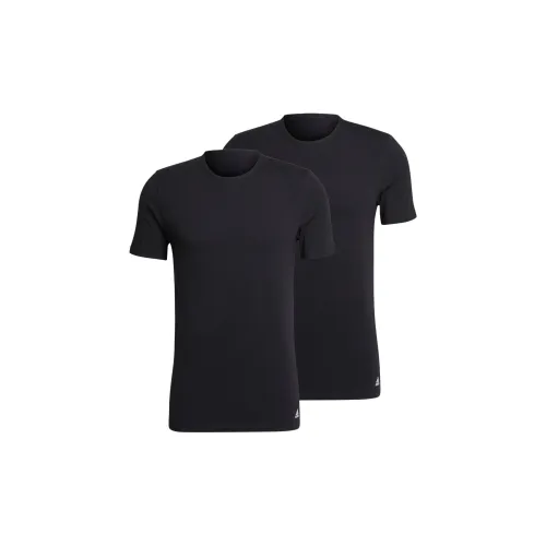 Adidas Active Flex Хлопок Crewneck Рубашка Трусы Undershirt Мужской 2 упаковки Черный