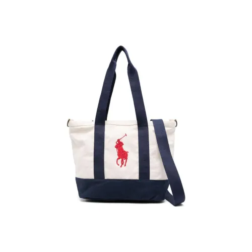 Polo Ralph Lauren Хлопок Одно плечо Сумка Женская Айвори Морской Синий