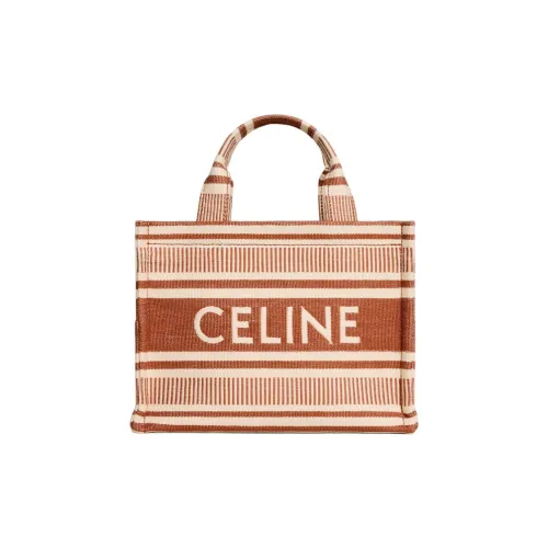 CELINE Cabas Thais Текстиль Коровья кожа Обметка Сумка через плечо Сумка Маленькая Женская Охра