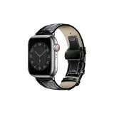 Чёрный с белыми полосами и чёрная пряжка