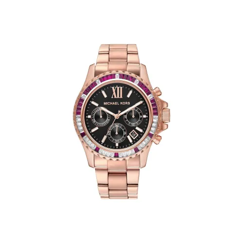 MICHAEL KORS Everest Collection Женские часы Кварцевый механизм Ремешок из нержавеющей стали 42 мм Черный циферблат