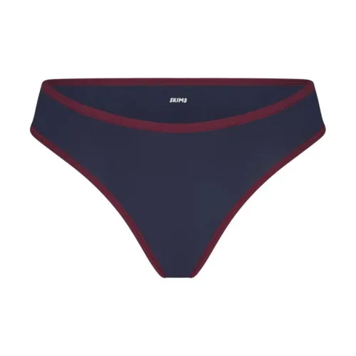 SKIMS FITS EVERYBODY Контрастный Комбинированный Cheeky Brief Трусы Женские 1 Пачка Темно-синий Морской синий