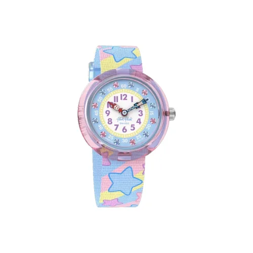 Swatch Quartz Механизм Детские часы 35*31,85 мм Белый циферблат Пластиковый корпус Часы Тканевый ремешок