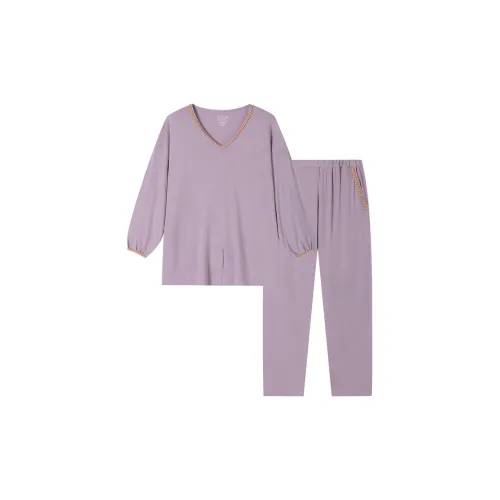 Shuya Pajama Комплект Женский Серый Фиолетовый