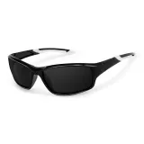 Черная оправа с белыми ножками и черно-серыми линзами [HD поляризованные, ветрозащитные, анти-песочные]