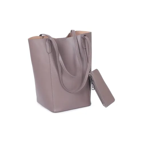 TTaG．baG Корова Кожа Ведро-Формовая Сумка Сумка Плечевая Сумка Женская Хаки Коричневый