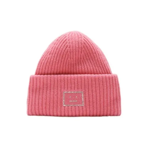 ACNE STUDIOS Linen Beanies Men's Pink