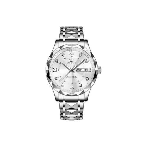 OLEVS Wisdom Series Кварцевый механизм ремешок из нержавеющей стали мужские часы белый циферблат