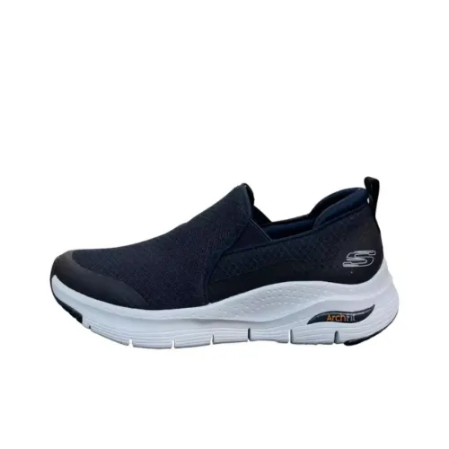 Skechers Arch Fit Banlin Дышащий Низкий Топ Повседневная Обувь Мужская Морской Синий
