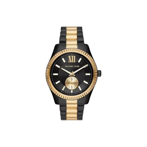 MICHAEL KORS Женские часы Кварцевый механизм Ремешок из нержавеющей стали 45 мм Черный циферблат