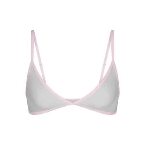 SKIMS FITS EVERYBODY Контрастный Комбинированный Треугольный Бюстгальтер Женский Платина Платина