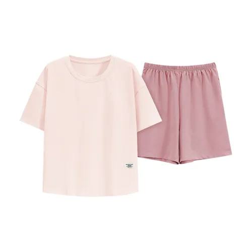 Сон Студенты Квартира Домашний Верхняя одежда Готовый Комплект пижам Женские Розовый