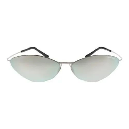 Balenciaga Нерегулярная форма Солнцезащитные очки Женские Серебряные