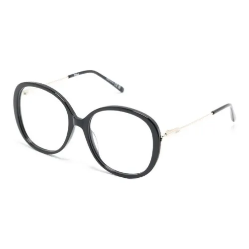 Chloe Металлический Ацетат Акрил Овал Оправы для очков Женские Черный