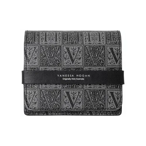 VANESSA HOGAN Монограмма Коровья кожа Хранение Коробка Коробка для часов Watch Набор Клатч Обычный Унисекс Черный
