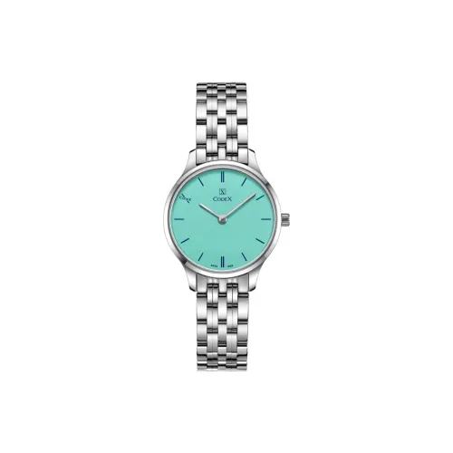 CODEX X Chapel Collection Кварцевый механизм Женские часы 27,6 мм Синий циферблат Корпус из нержавеющей стали Ремешок из нержавеющей стали