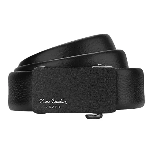 PIERRE CARDIN Натуральная кожа Мужской ремень Мужской Черный 3,4CM
