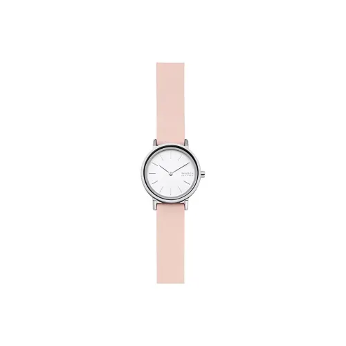 SKAGEN HALD Collection Women's Watch Кварцевый механизм Кожаный ремешок 26 мм Белый циферблат