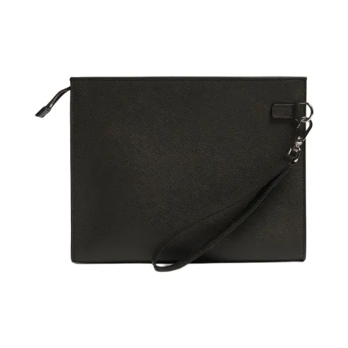 Dunhill Full Зернистая кожа коровы Клатч Мужской Оливково-серый