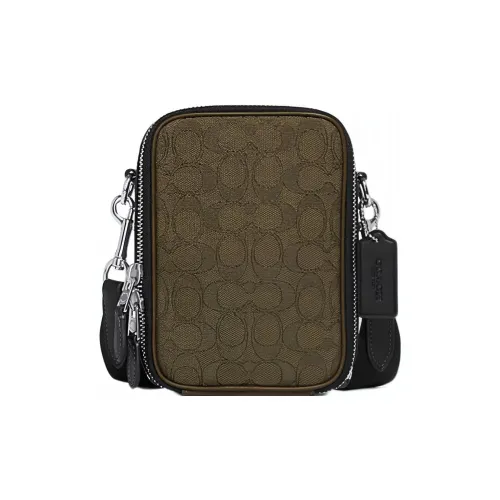 COACH Stanton Ткань с коровьей кожей Сумка через плечо Мужская Армейский зеленый
