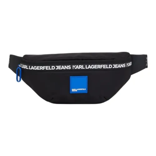 KARL LAGERFELD Переработанный нейлон через плечо бананка мужской черный