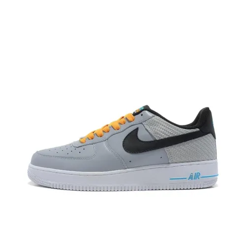 Nike Air Force 1 Амортизация Износостойкие Низкие Кроссовки для скейтбординга Мужские Серый Желтый