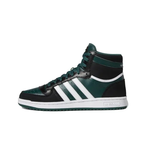Adidas Originals Top Ten Противоскользящие устойчивые к истиранию высокие кроссовки для скейтбординга зеленый и белый