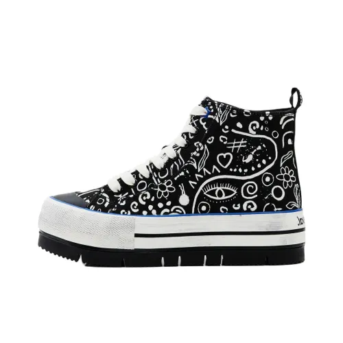 Desigual Скейтборд Кроссовки High Топ Черные Женские