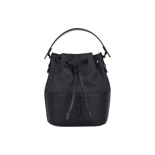 EUROPEAN TOUR Искусственная кожа Ведрообразная сумка Сумка через плечо Сумка обычная Женская Черный Белый Черный