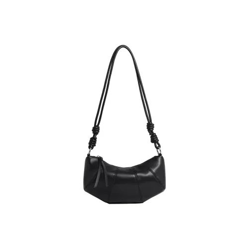 TTaG．baG Microfiber Leather Shoulder Bag Women's Black Ecru Silver ТТaG．baG Микрофибра Кожа Плечевая Сумка Женская Черный Экрю Серебряный