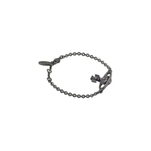 Vivienne Westwood Brass Bracelets Унисекс Металлик Серый Фиолетовый Ромб