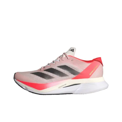 Adidas Adizero Boston 12 Устойчивый к истиранию Низкий Топ Повседневный Тренировки Длинный бег Обувь Женская Красный Розовый Черный