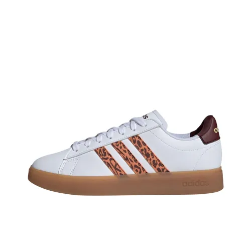 Adidas GRAND COURT 2,0 Slip-resistant Abrasion-resistant Low Top Skateboard Shoes Unisex White Brown