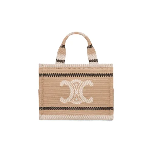 CELINE Cabas Thais Ткань Сумка через плечо Сумка Маленькая Женская Бежевая и Черная