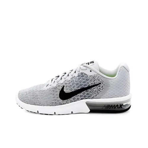 Nike Air Max Sequent Устойчивые к истиранию Низкие Беговые кроссовки Женские Серые