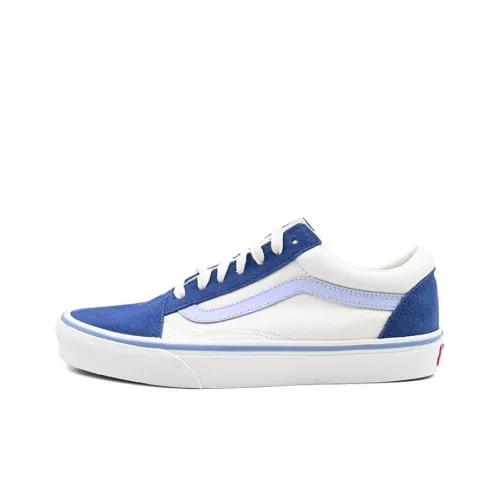 Vans Old Skool Устойчивые к истиранию Низкие Кроссовки для скейтбординга Унисекс Белый Синий