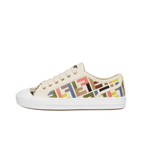 FENDI Domino Low Топ Скейтборд Кроссовки Женские Бежевые