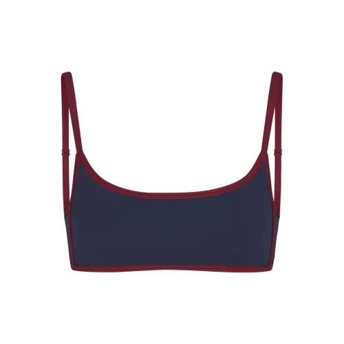 SKIMS FITS EVERYBODY Контрастный Комбинированный Scoop Бюстгальтер Женский Темно-синий Морской синий
