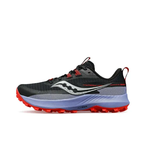 Saucony Peregrine 13 Peregrine Falcon 13 Устойчивый к истиранию Дышащие Низкие Кроссовки для бега Женские Черные Синие