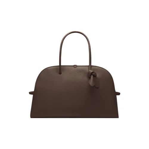 Jacquemus GRAIN LEATHER Bowling Bag Large Women's Dark Brown