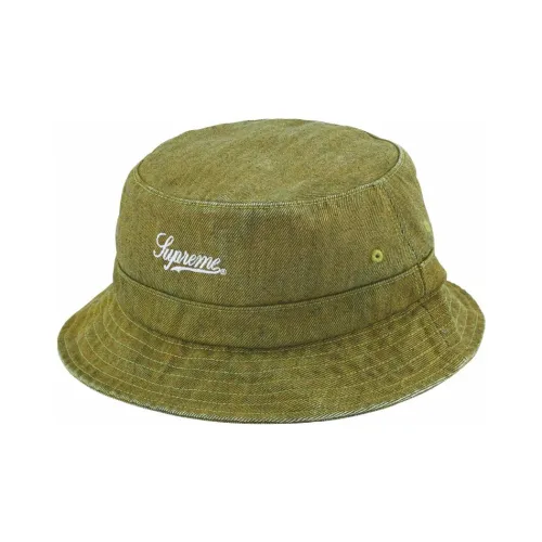Supreme Покрытый Хлопок Деним Панама Унисекс Зеленый