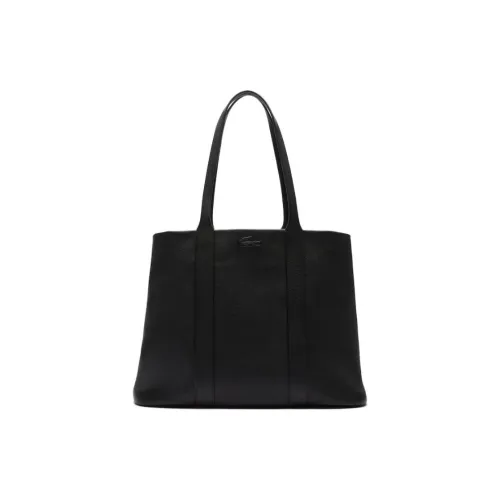 LACOSTE Коровья кожа Крупнозернистая текстура Одно плечо Сумка Экстра-большая Женская Черная