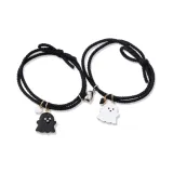 Чисто черный магнитный браслет с прицельным сердцем-призраком