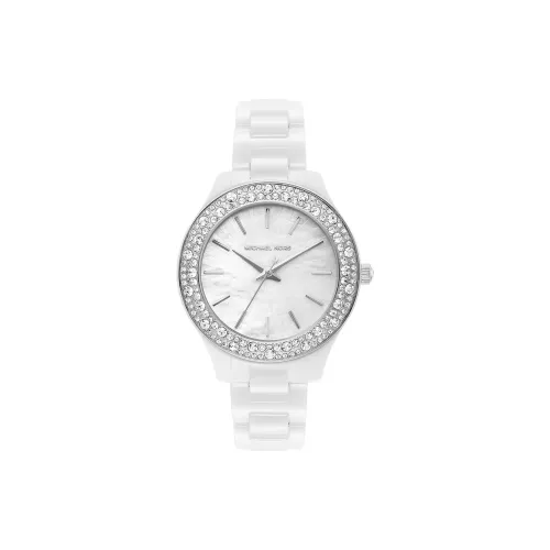 MICHAEL KORS Наручные часы Кварцевый механизм Ремешок из нержавеющей стали 33 мм Серебристый циферблат Женские часы