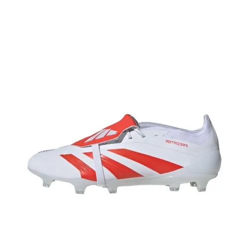 Adidas PREDATOR ELITE FG Твердый грунт Амортизаторы Slip-resistant Футбольные бутсы Унисекс Белый Красный