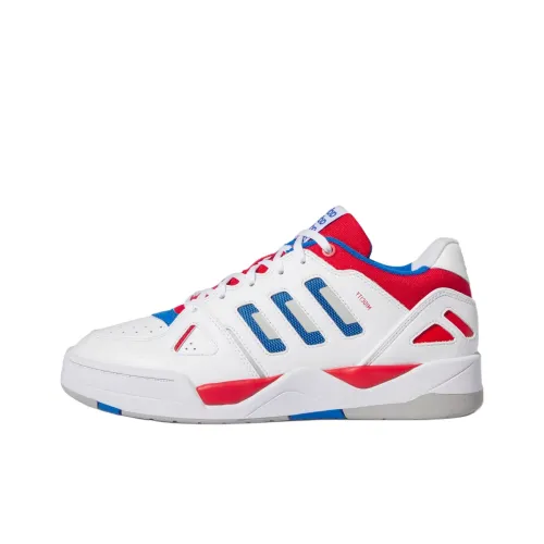 Adidas Midcity Low Shock Absorbers Slip Resistant Abrasion Resistant Low Top Баскетбольные кроссовки Unisex Белый Красный