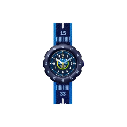 Swatch Quartz Механизм Детские Часы 35*34,75 мм Синий Циферблат Пластиковый Корпус Часы Ткань Ремешок