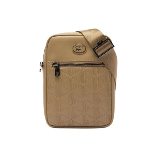 LACOSTE Полиуретан Сумка через плечо Мужская Бежевая